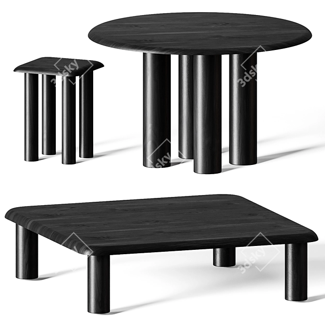 Modern Islets Dining Tables Collection 3D model image 2