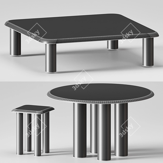 Modern Islets Dining Tables Collection 3D model image 4