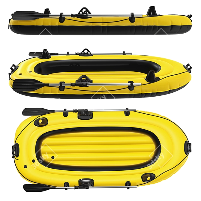 Inflatable Boat 01, Detailed 3D 3D model image 1