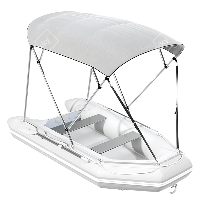 Inflatable Boat with Sunshade 3D model image 1