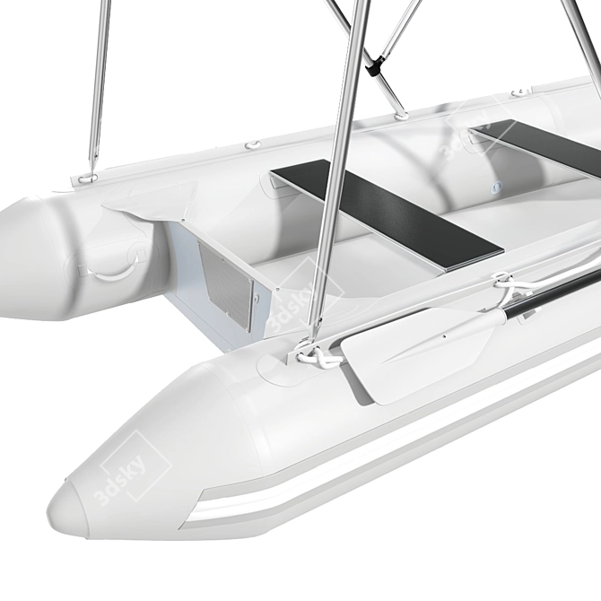 Inflatable Boat with Sunshade 3D model image 3