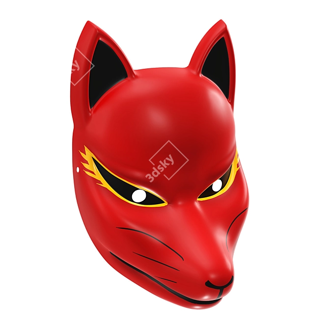 Japanese Fox Mask 3D Model 3D model image 1