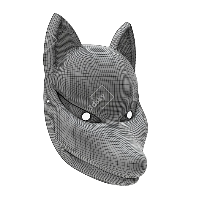 Japanese Fox Mask 3D Model 3D model image 3