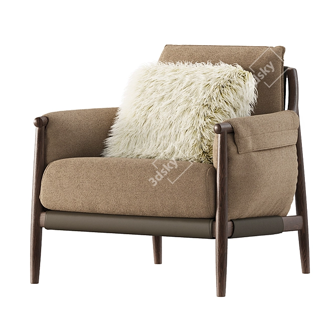 Elegant Times Lounge Armchair by Poltrona Frau 3D model image 1