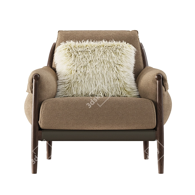 Elegant Times Lounge Armchair by Poltrona Frau 3D model image 2