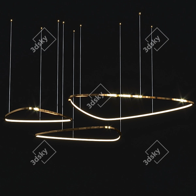 Elegant Forstlight EGG Hanging Lamp 3D model image 2