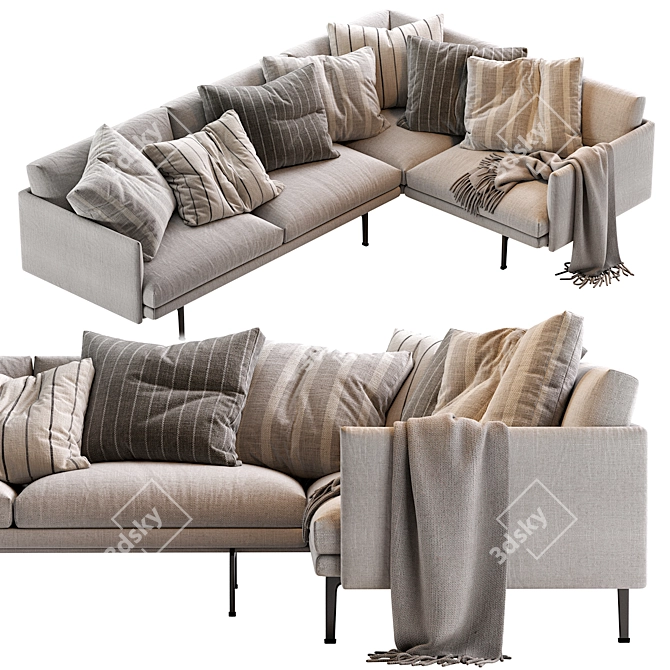 Modern Outline Corner Sofa 2016 3D model image 2