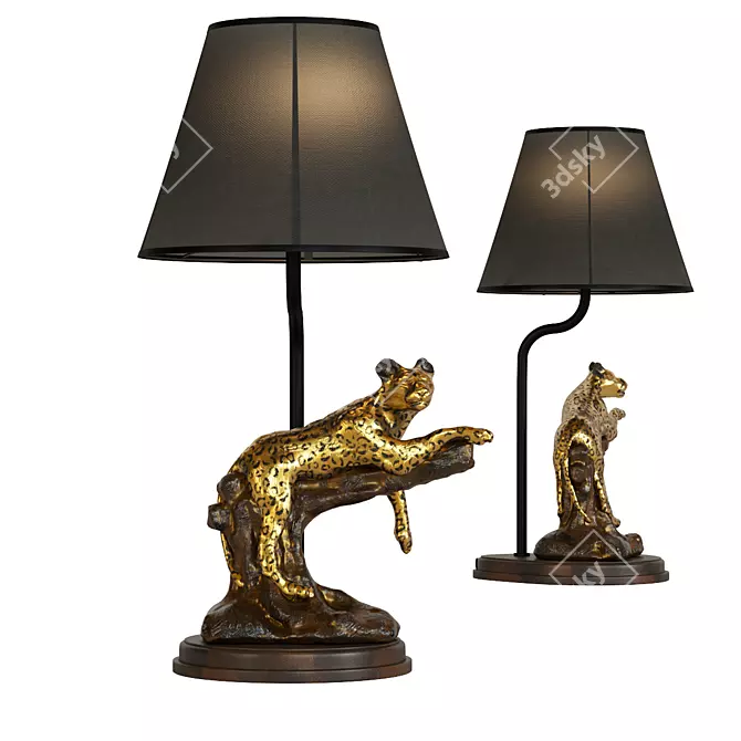 Safari Chic Leopard Table Lamp 3D model image 1