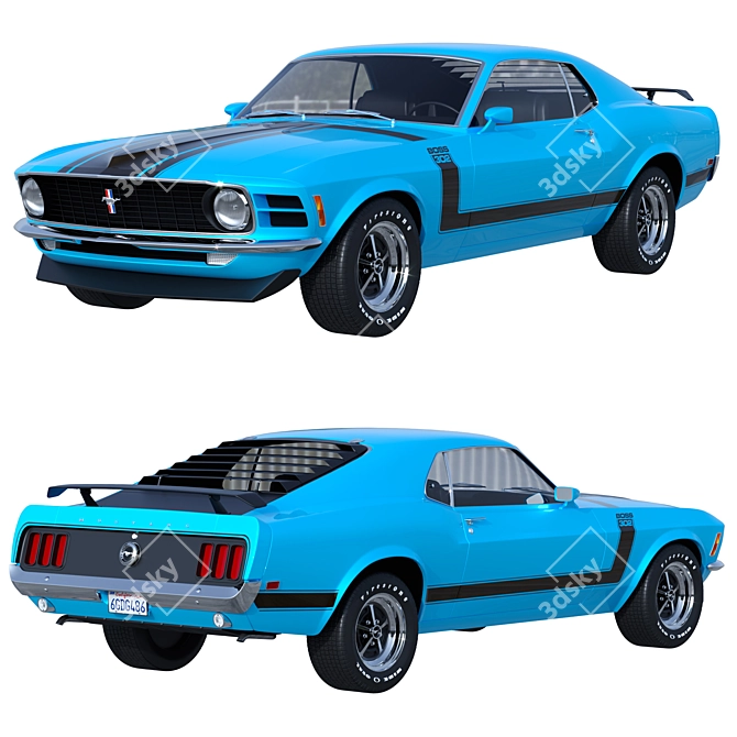 Classic Power Beast Ford Mustang 3D model image 1