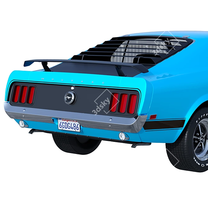 Classic Power Beast Ford Mustang 3D model image 5