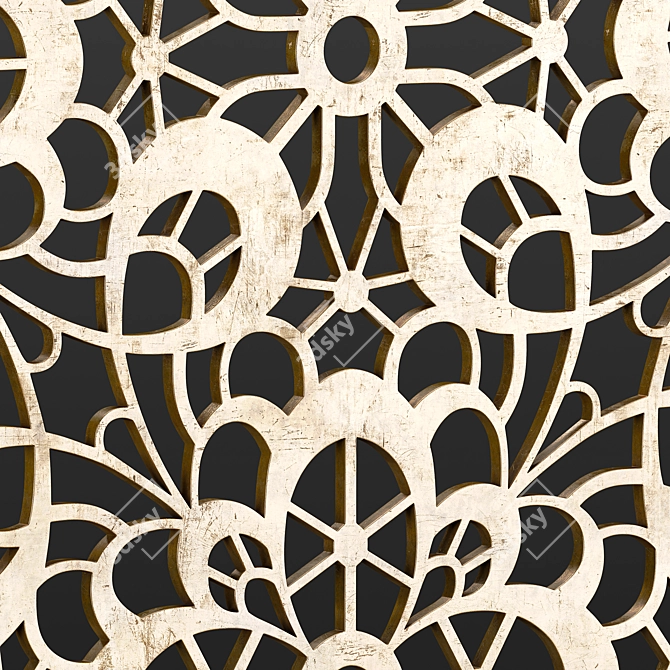 Decorative Carved Panel Set 3D model image 3