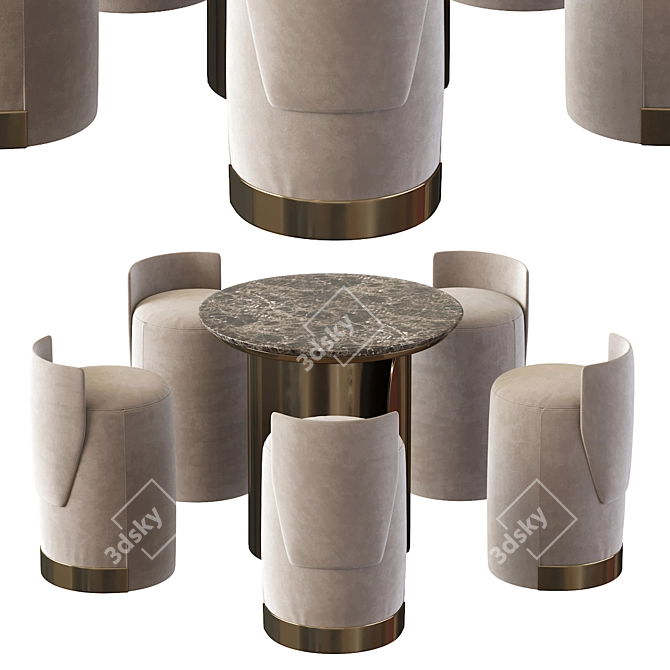 Contemporary Chair Table Set 2016 3D model image 3