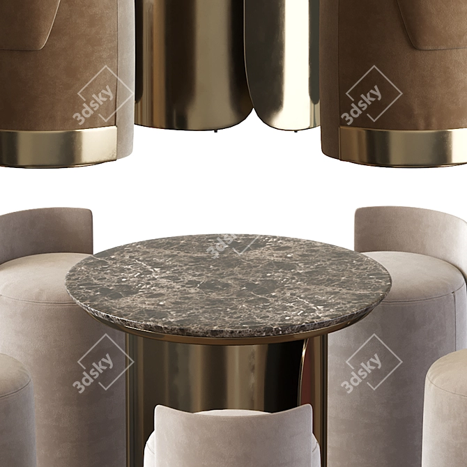 Contemporary Chair Table Set 2016 3D model image 6