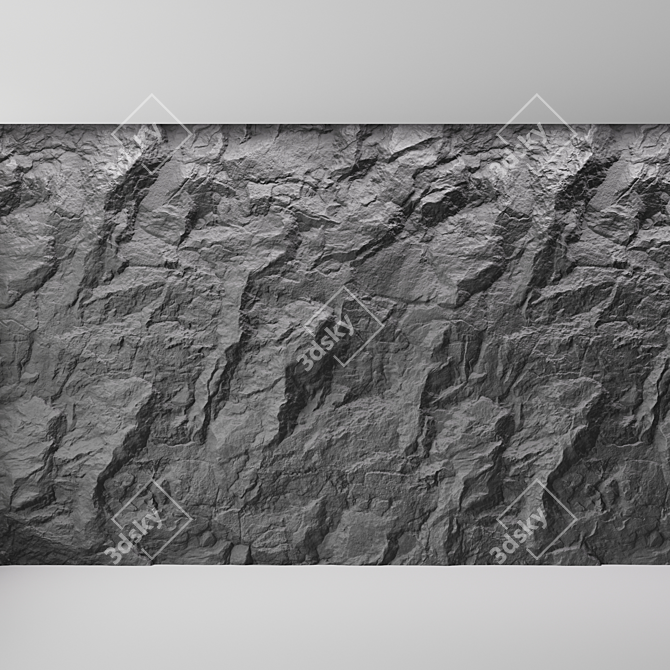 Seamless Stone Wall Texture Kit 3D model image 3