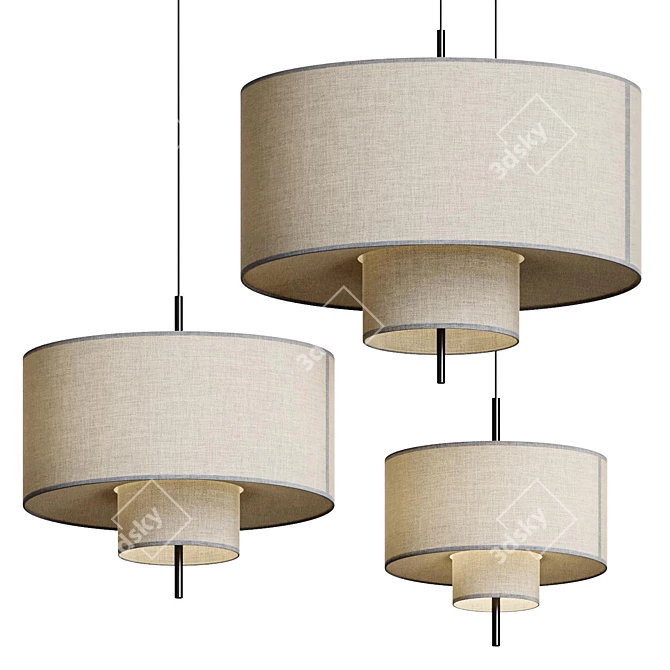 Contemporary Margin Pendant Lighting 3D model image 1