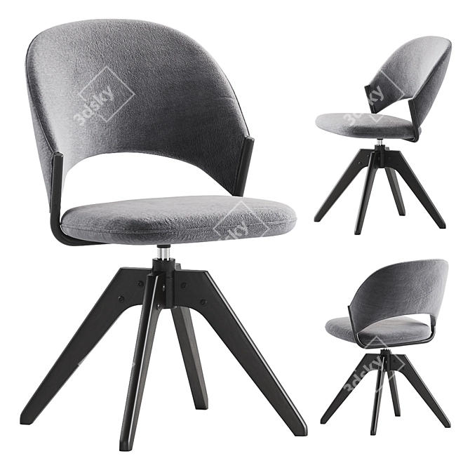 Elegant Velvet Office Desk Chair 3D model image 1