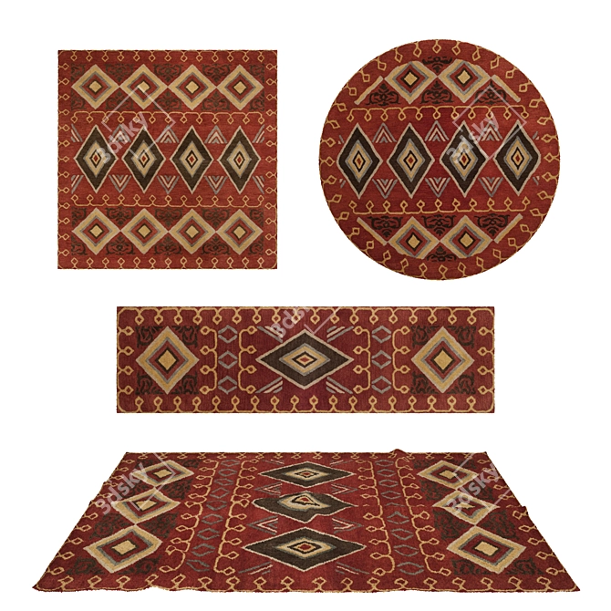 Rugs Collection with Displacement Mods 3D model image 1