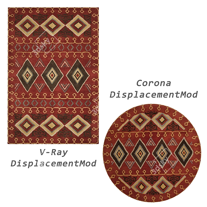 Rugs Collection with Displacement Mods 3D model image 2