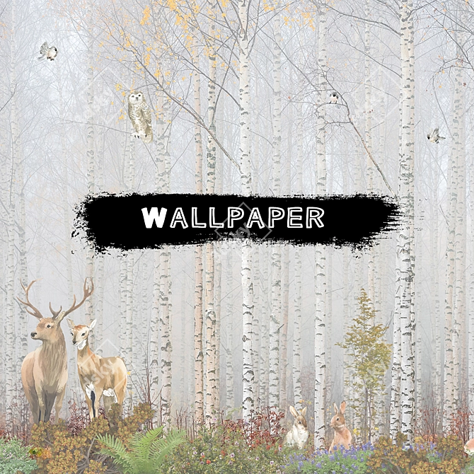 Custom Forest Wall Murals 3D model image 1