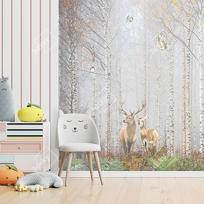 Custom Forest Wall Murals 3D model image 2