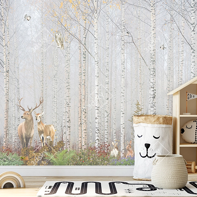 Custom Forest Wall Murals 3D model image 3