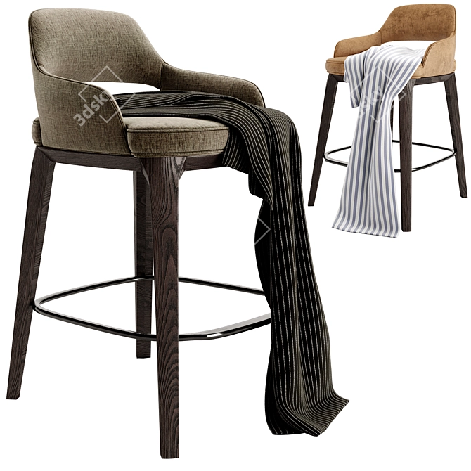 Modern Chic Poliform Sophie Stool 3D model image 2