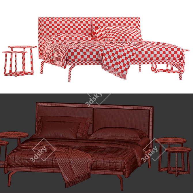 Flexteam JAMES Bed: Premium 3D Model 3D model image 4