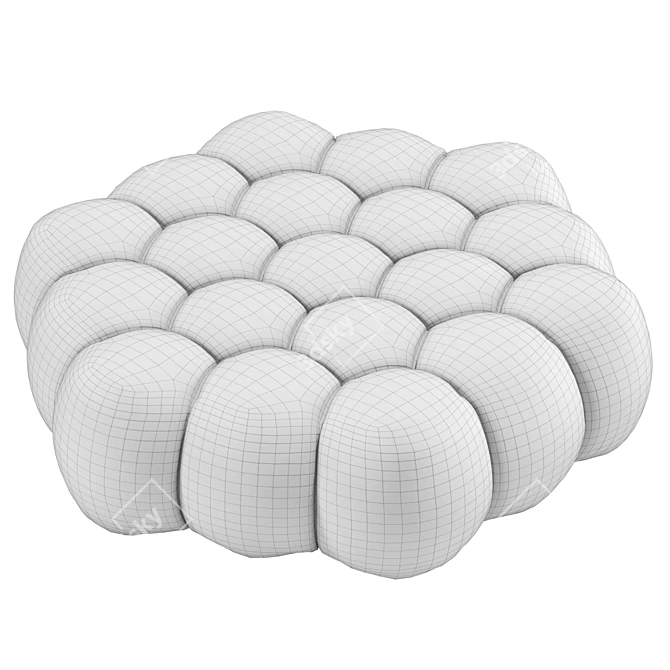 Luxury Fabric Bubble Pouf 3D model image 6