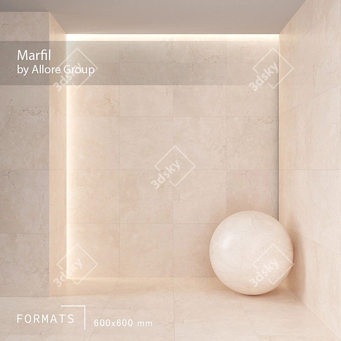 Allore Marfil Matt Beige Tile 3D model image 1