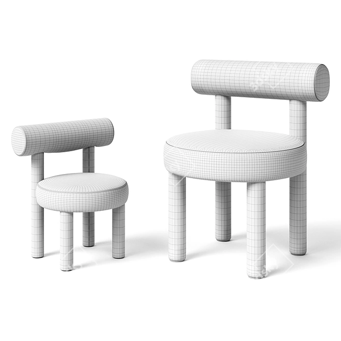 Modernist Kids Chair Duo 3D model image 4