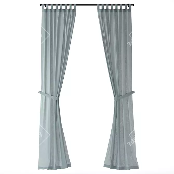 IKEA LENDA 260cm Curtain Set 3D model image 1