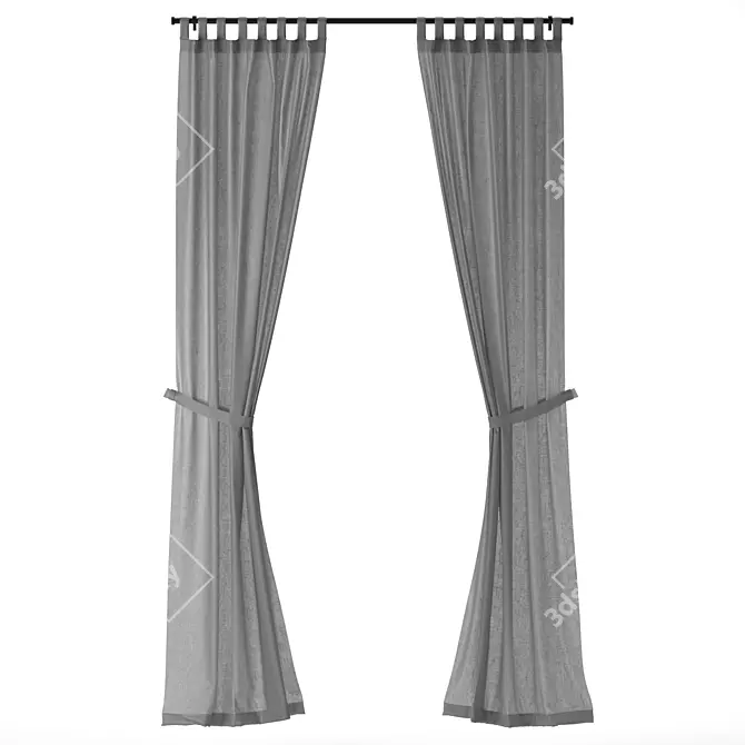 IKEA LENDA 260cm Curtain Set 3D model image 3