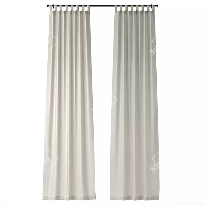 IKEA LENDA 260cm Curtain Set 3D model image 6