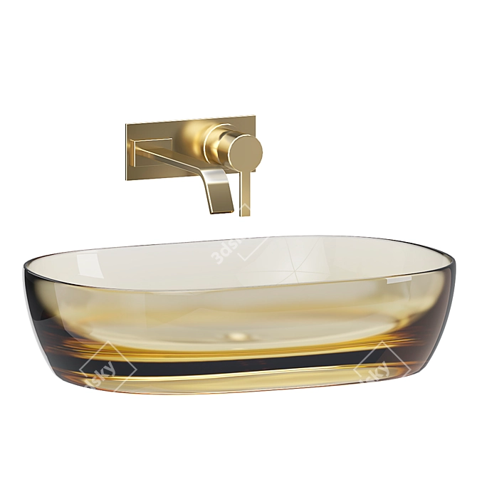 Ambra_Icemood Sink and Gold Tap 3D model image 1