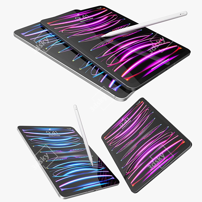 Apple iPad Pro M2 Bundle 3D model image 6