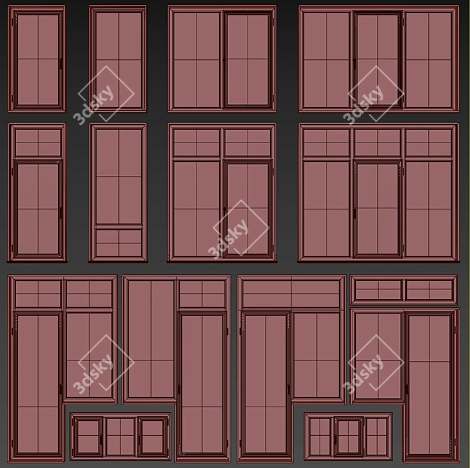 Versatile Interior/Exterior Window Models 3D model image 6