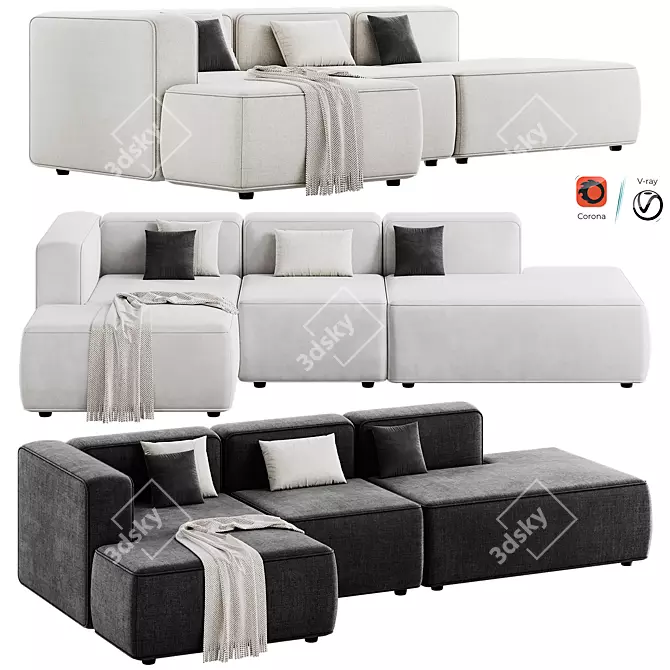 BASECAMP XL Modular Modern Sofa 3D model image 1