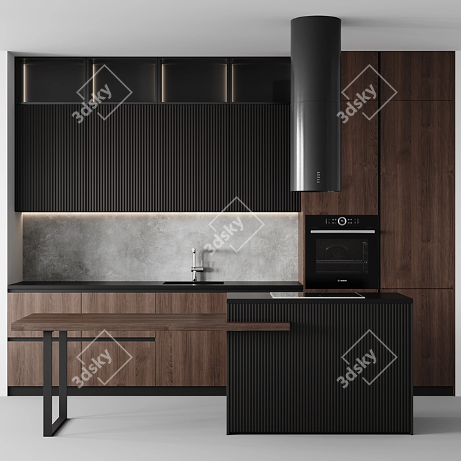 Sleek Modern Kitchen Design 2015 3D model image 1