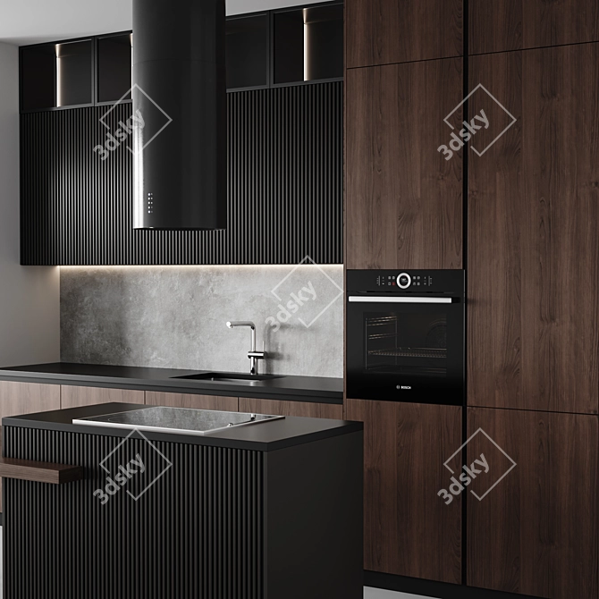 Sleek Modern Kitchen Design 2015 3D model image 2