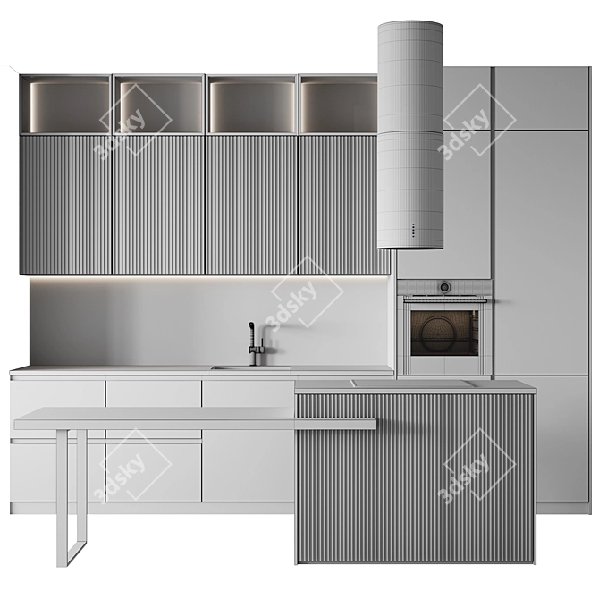 Sleek Modern Kitchen Design 2015 3D model image 5