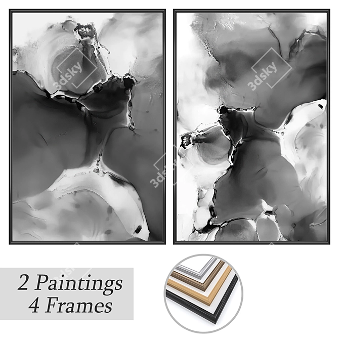 Artwork Set with Multiple Frames 3D model image 1