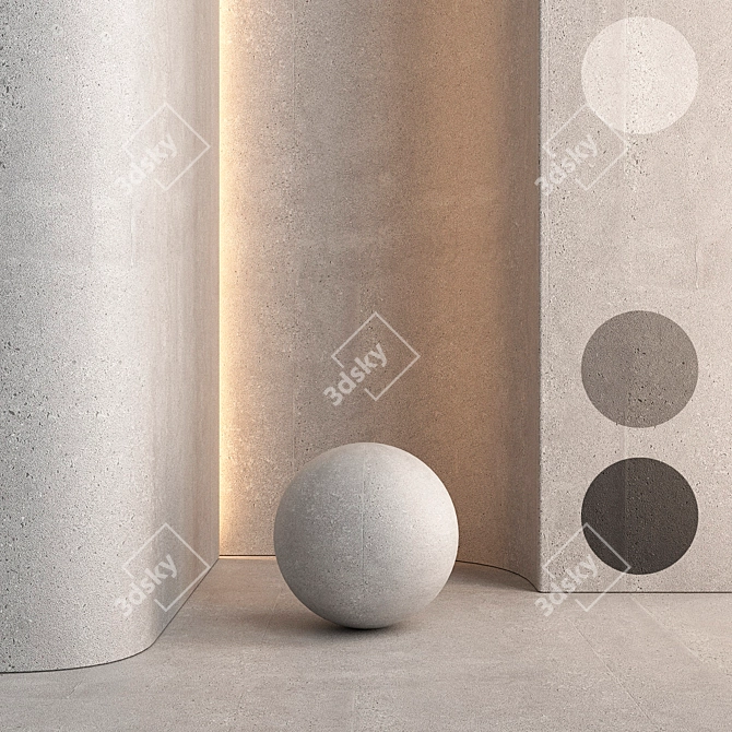 Textured Concrete Wall Material 3D model image 1