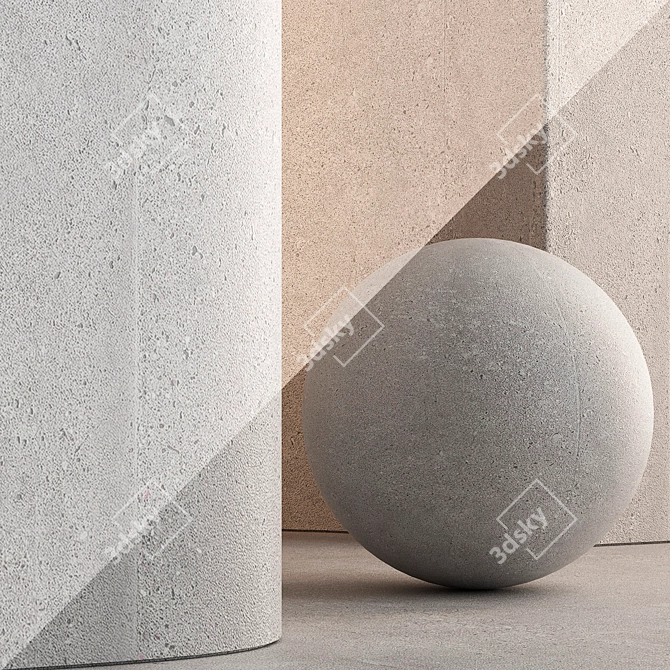 Textured Concrete Wall Material 3D model image 4