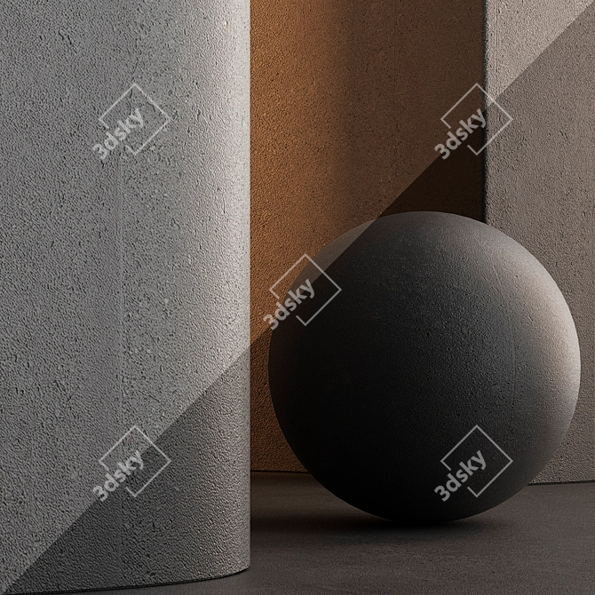 Textured Concrete Wall Material 3D model image 5