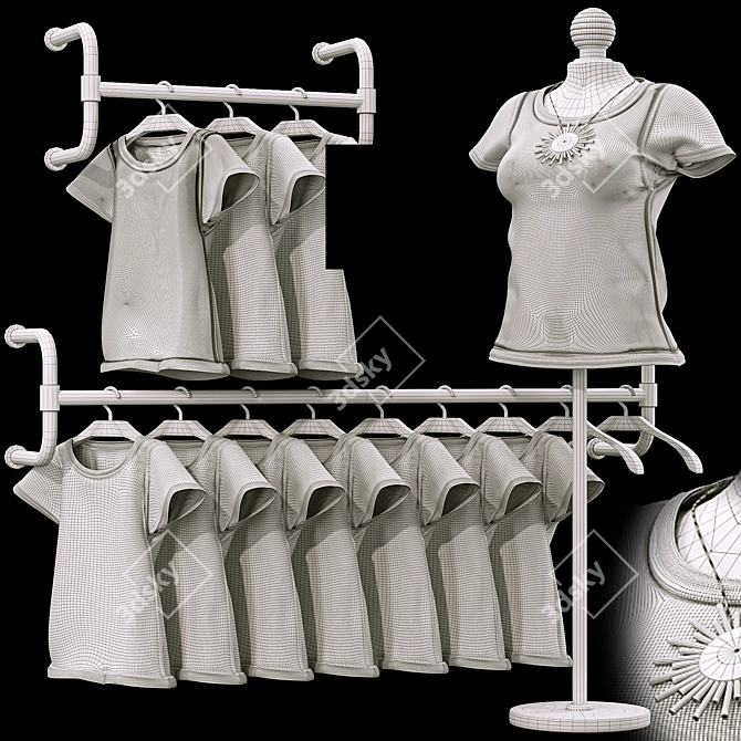 Boho Girl T-Shirt Collection 3D model image 7