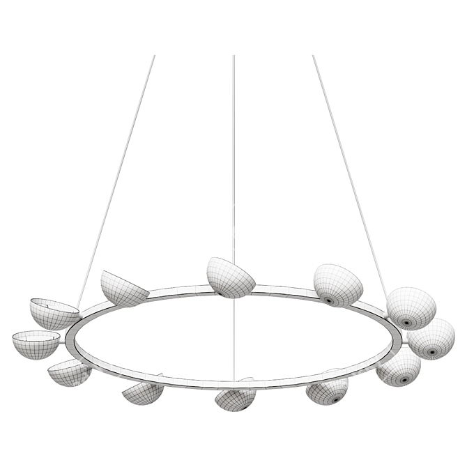 Avion Round Chandelier: Elegant Lighting Choice 3D model image 2