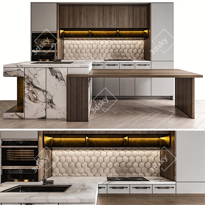  Modern Kitchen Set 3D Model 3D model image 5