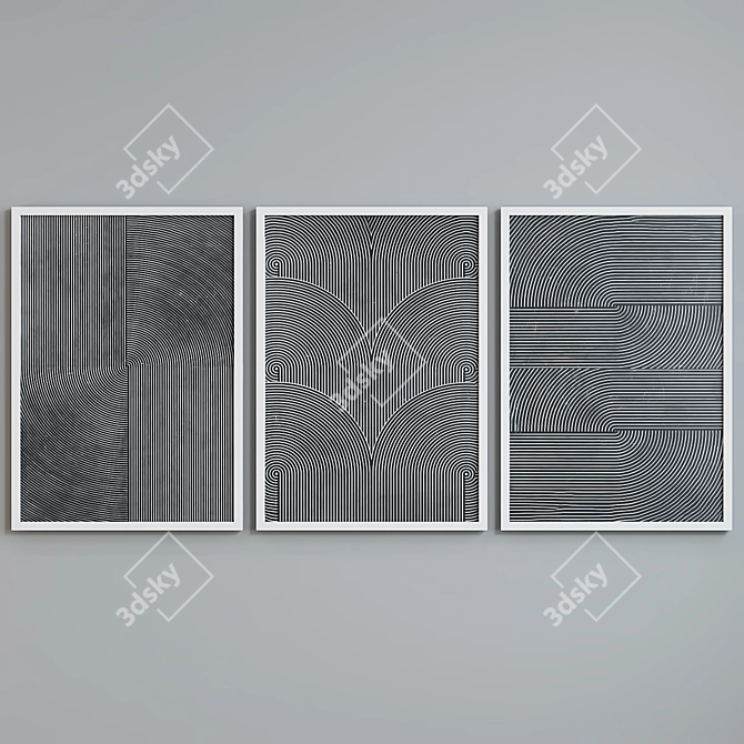 Modern Abstract Picture Frame Set 3D model image 2