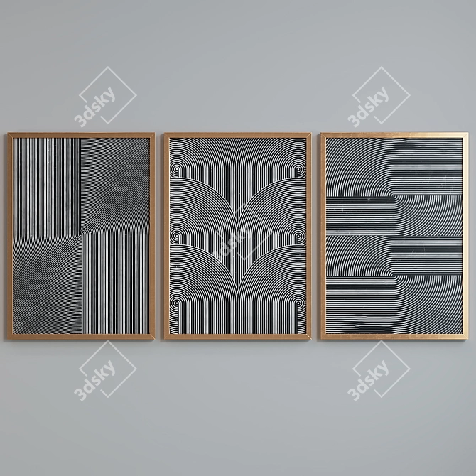 Modern Abstract Picture Frame Set 3D model image 4