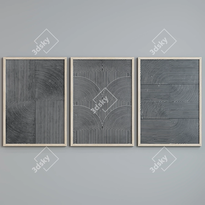 Modern Abstract Picture Frame Set 3D model image 5